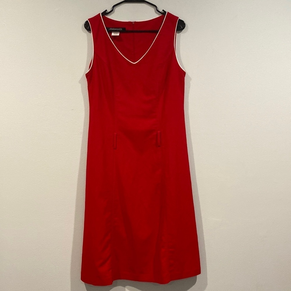 Jonathan Martin Studio Red Tank Top Jersey Dress with Belt Loops - Size 10